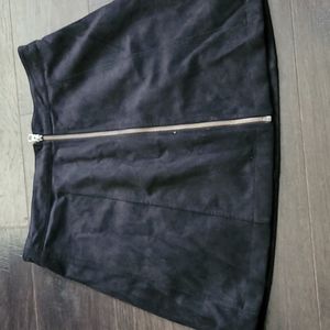 Suede mini skirt